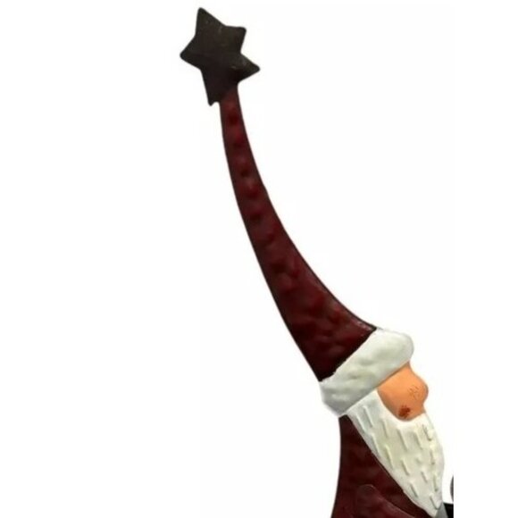 Santa Claus Christmas Metal Candle Holder with Star Accents Holiday Décor - Picture 4 of 4
